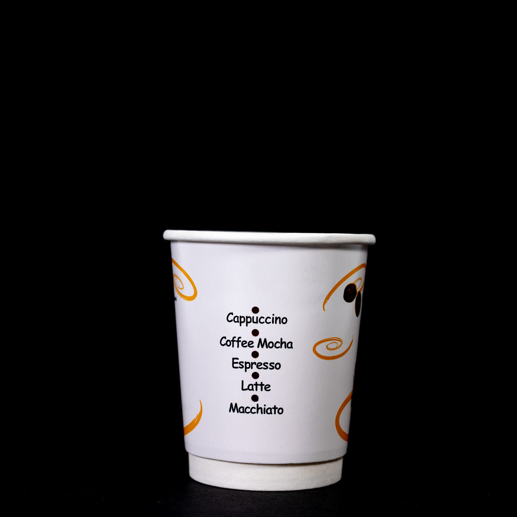 DOUBLE WALL HOT BEVERAGE CUP; WHITE CUP 8OZ