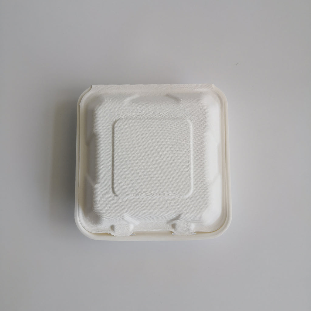 BAGASSE LUNCH BOX  1 COMPARTMENT 8"